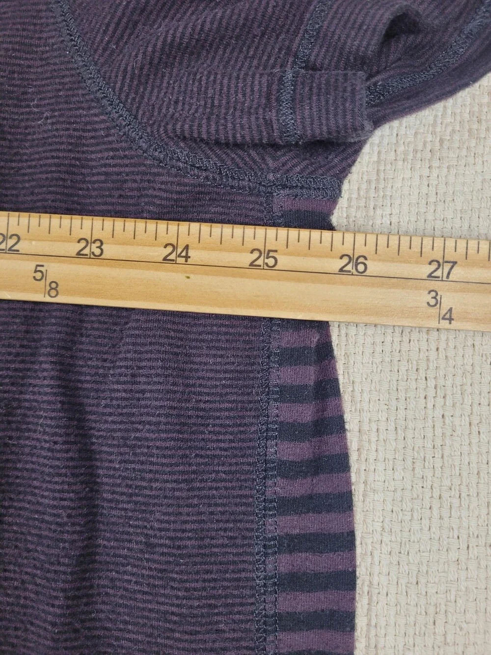 True Religion Shirt Mens 3XL Purple Black Striped Pocket Crewneck Tee MB158NH2